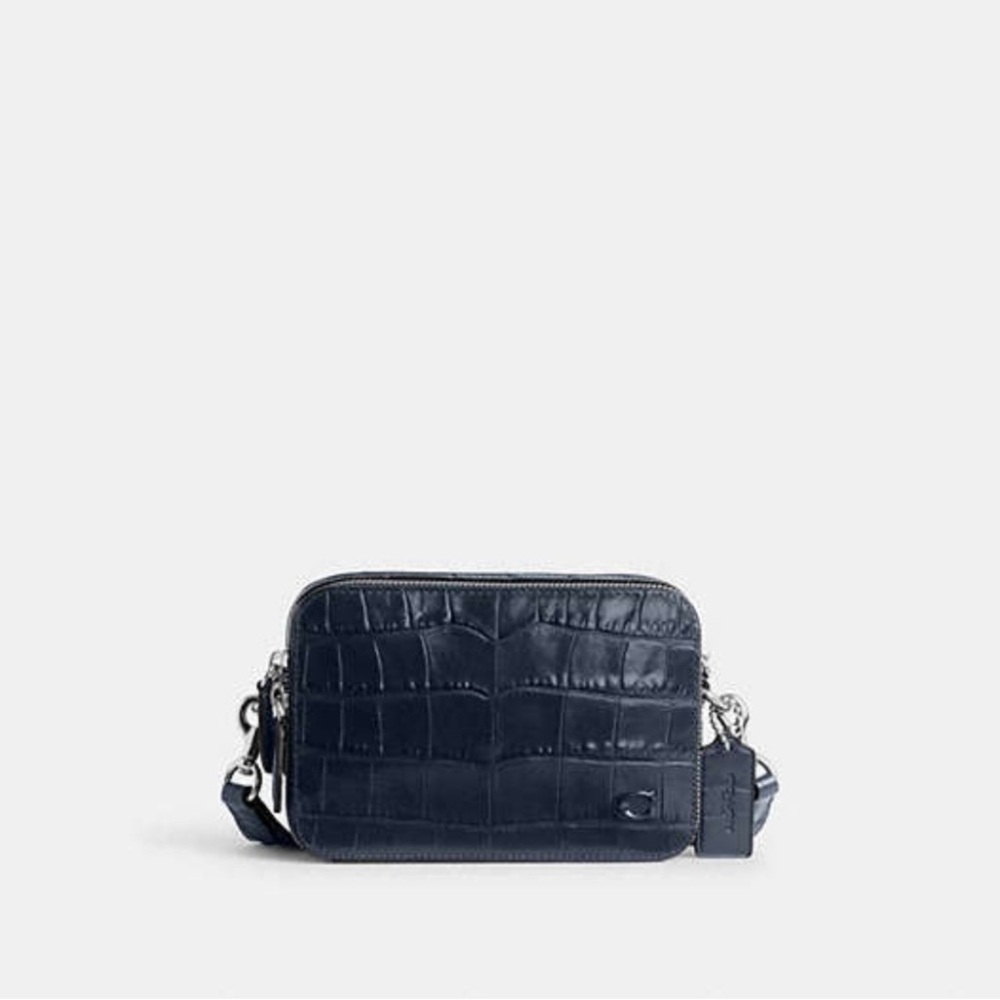 NWT Coach Charter Crossbody 19 Navy Crocodile Embossed - Picture 4 of 6